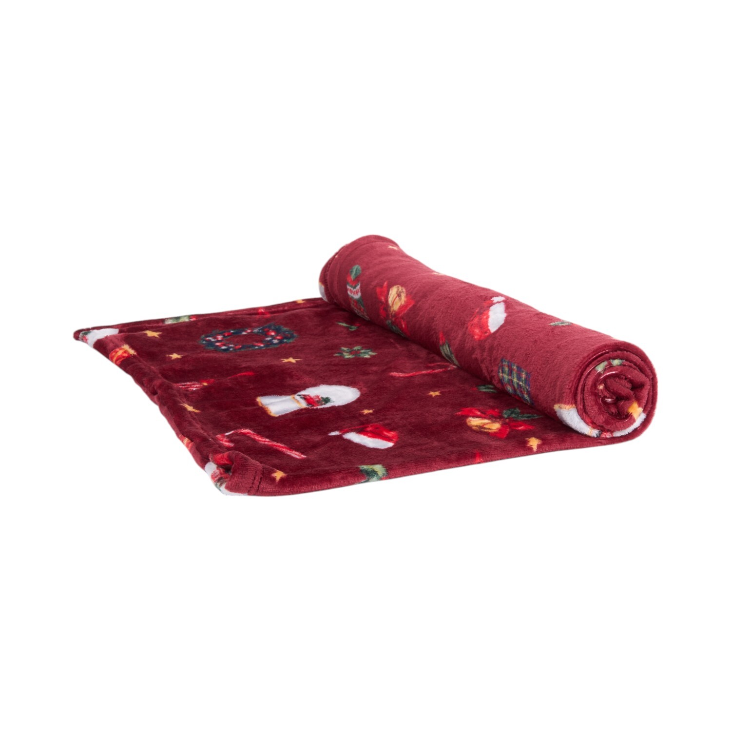 Festive Santa Fleece Throw Red Image 1