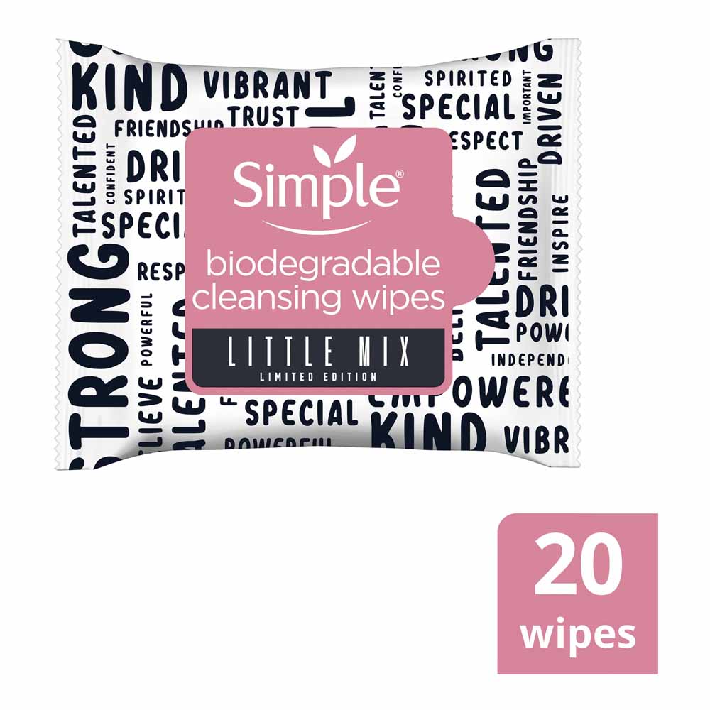 Simple Biodegradable Cleansing Wipes 20 Pack Image 1