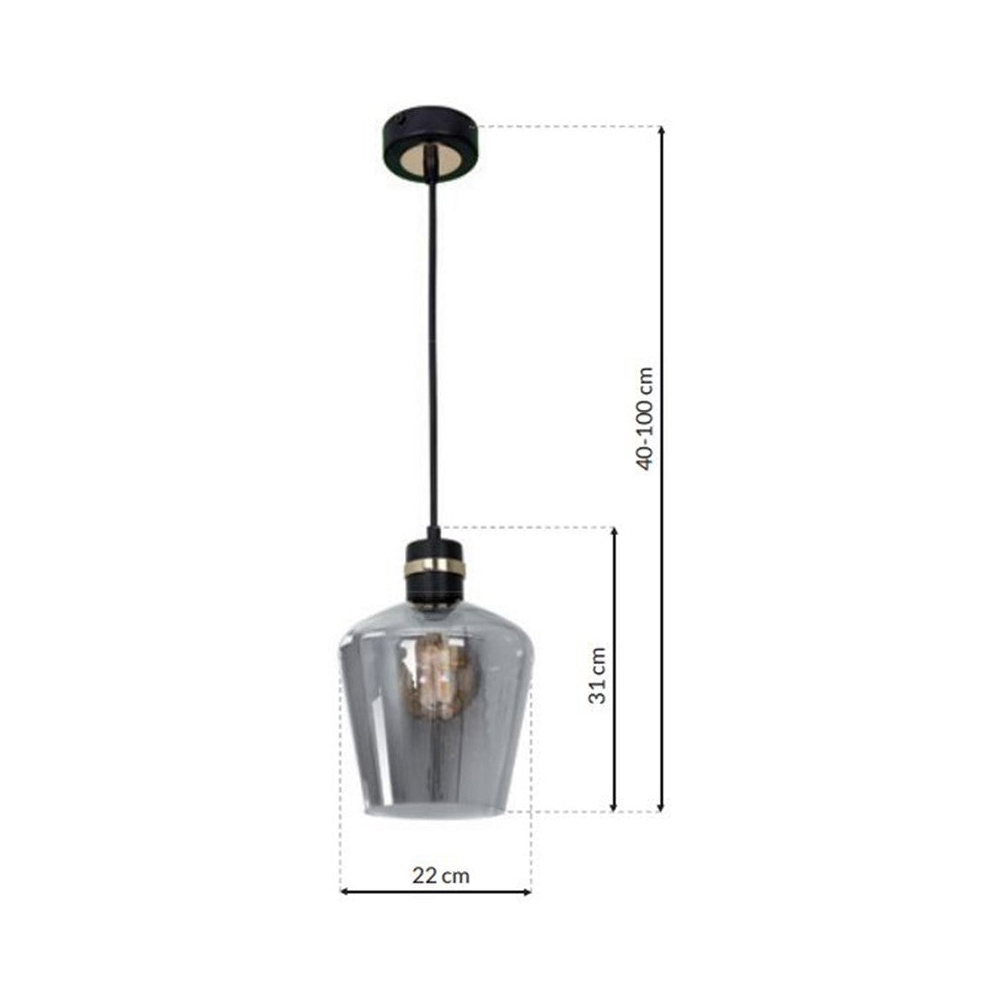 Milagro Richmond Black Pendant Lamp 230V Image 4