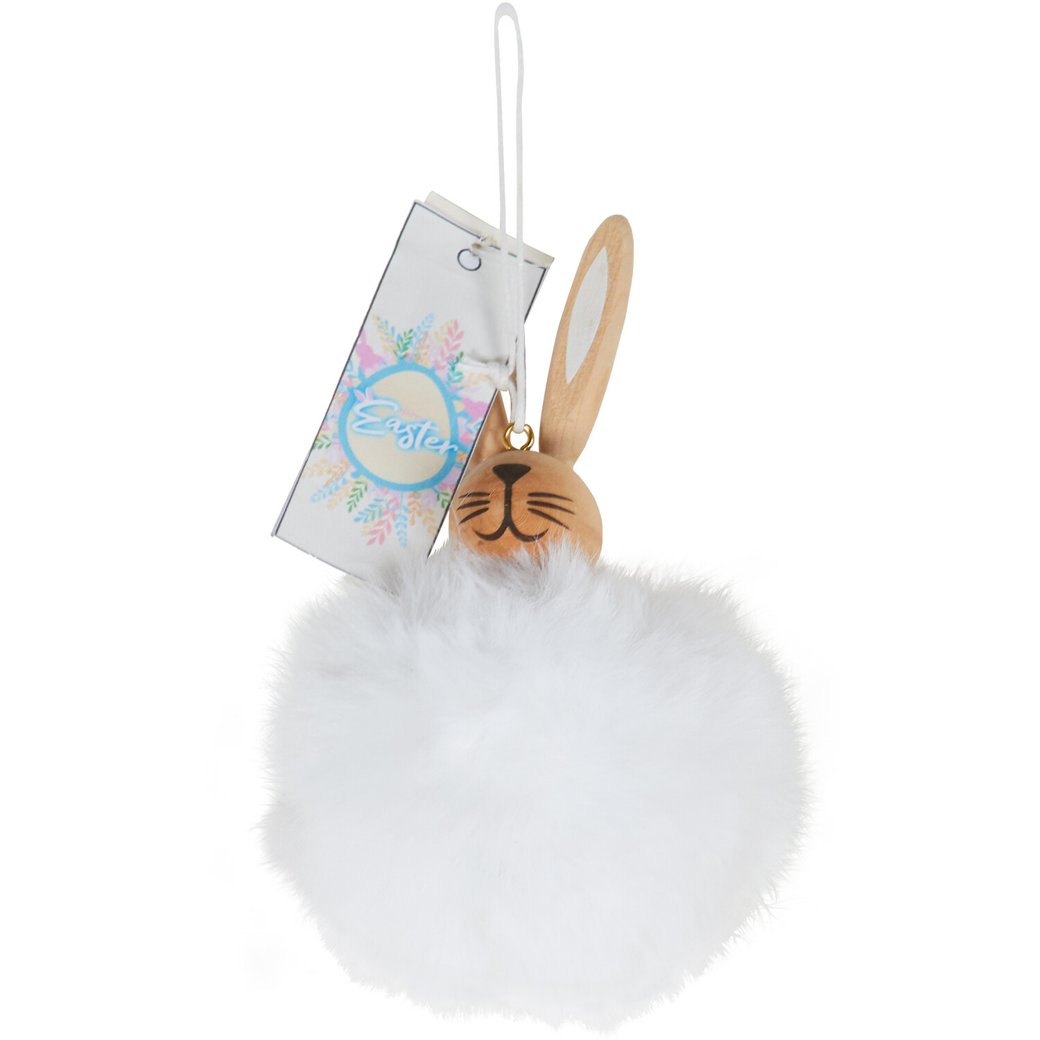Hanging Pom Pom Bunny - White Image 2