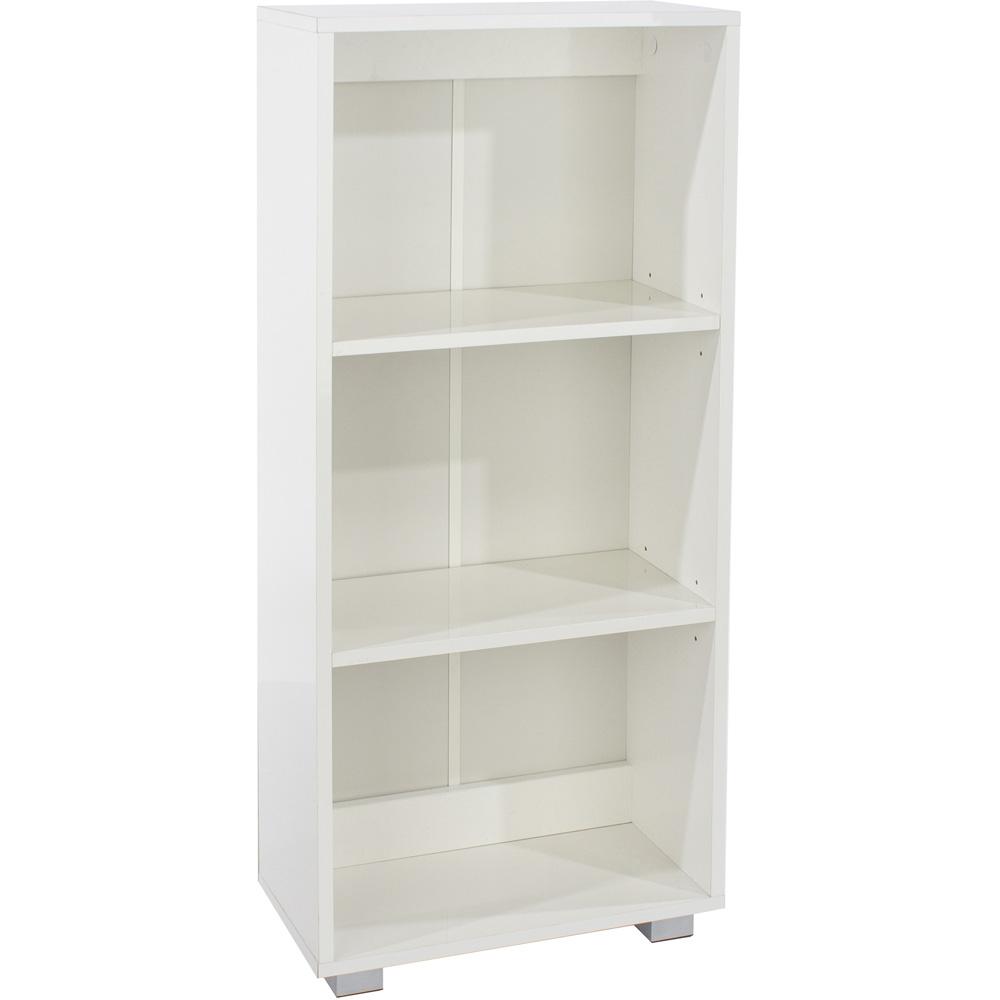 Core Products Lido 2 Shelves White Low Narrow Bookcase Image 4