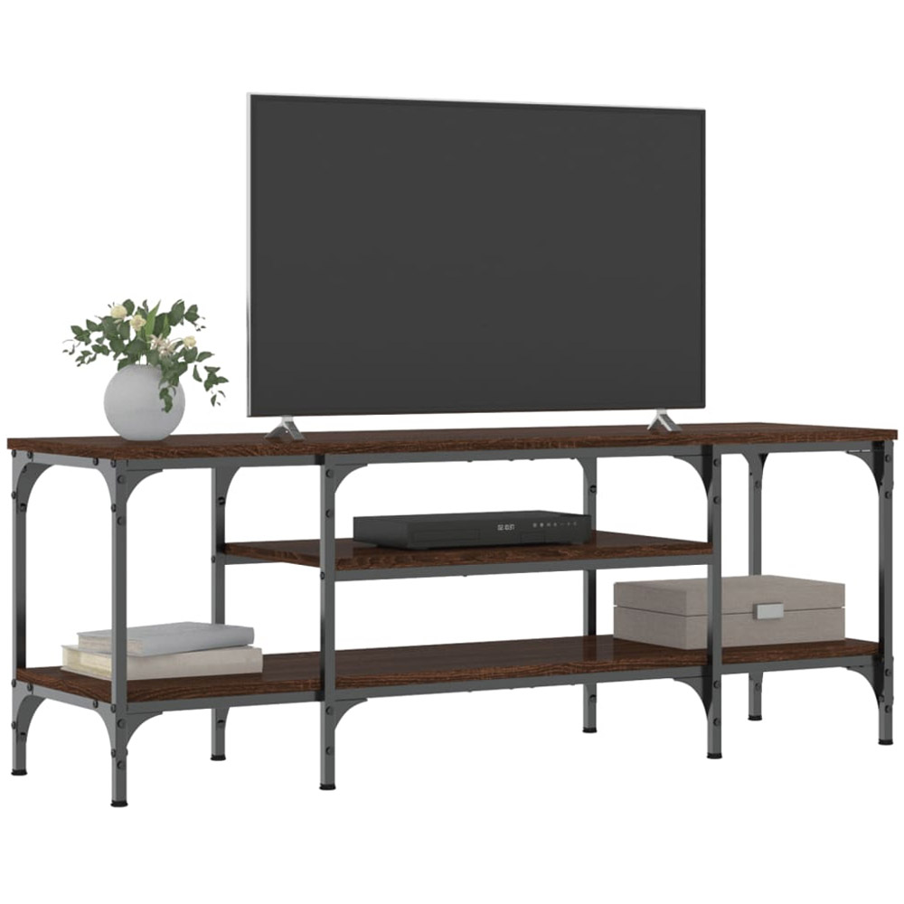 vidaXL 2 Shelf Brown Oak TV Cabinet Image 3