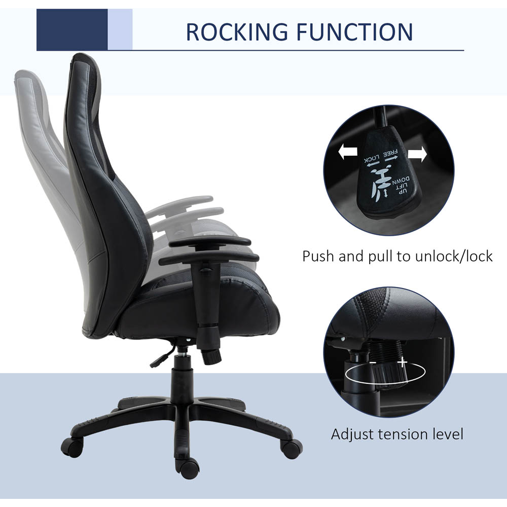 Portland Black Faux Leather Swivel Office Chair Image 4