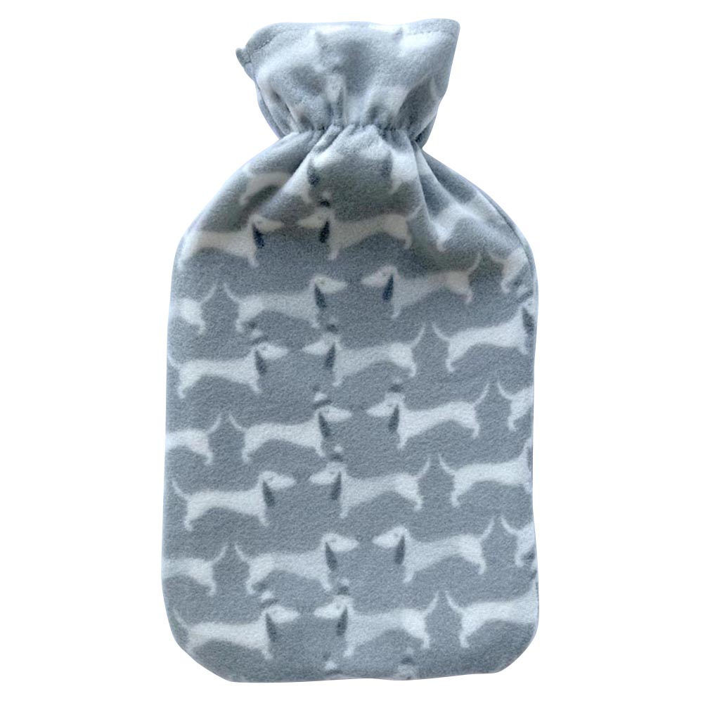 Wilko Sausage Dog Hot Water Bottle with Fleece Cover Image 1