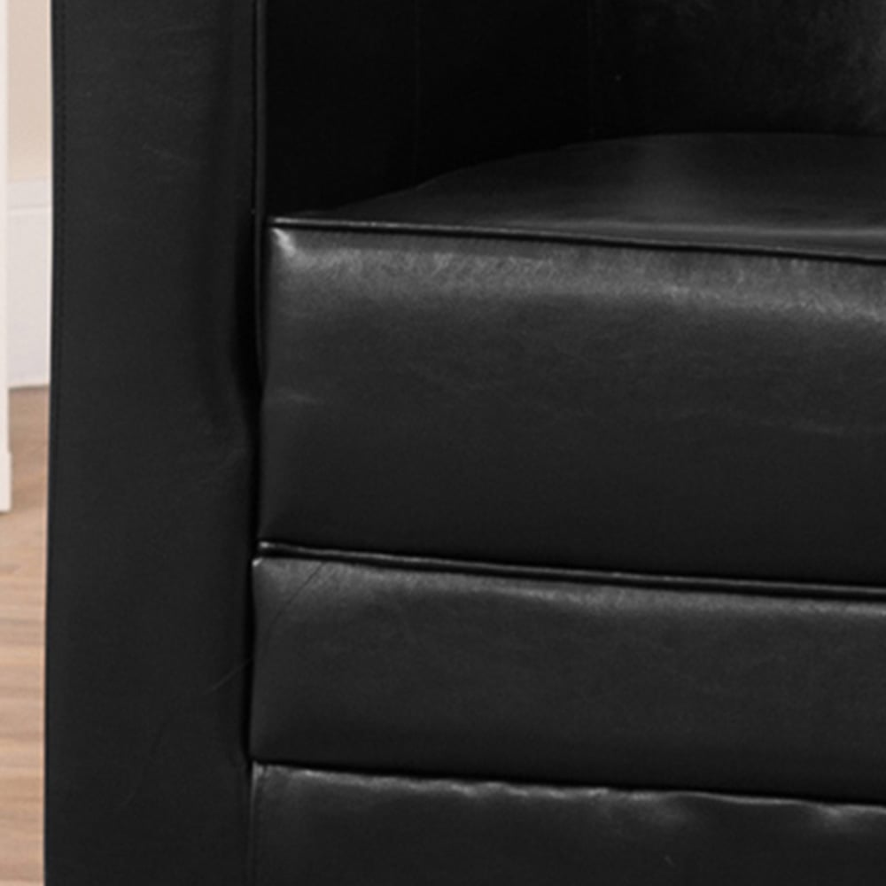 Artemis Home Aspen Black Faux Leather Tub Chair Image 2