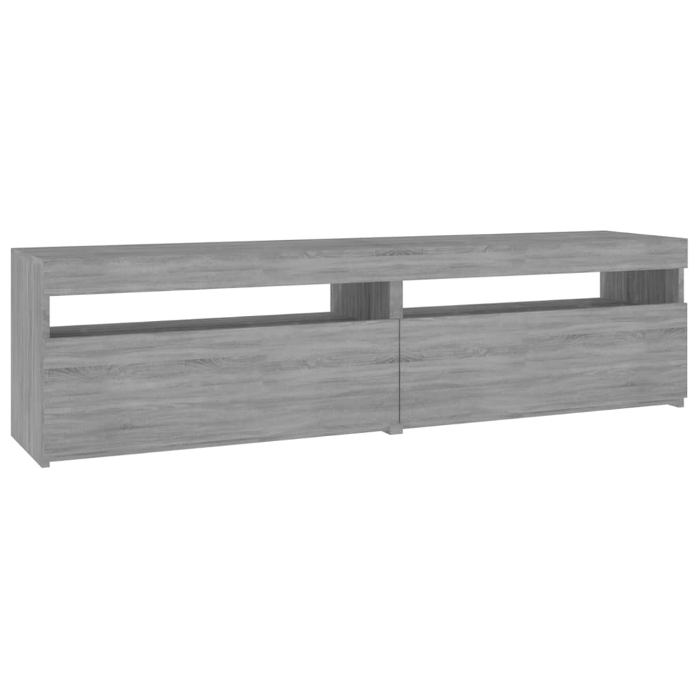 vidaXL 2 Door 2 Shelf Grey Sonoma TV Cabinet with RGB LED Lights 2 Pack Image 2