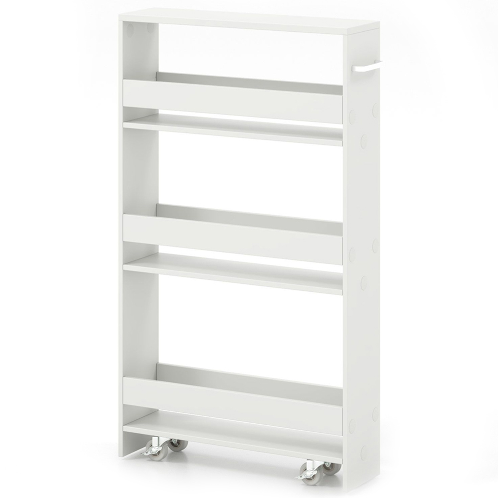Costway 4 Tier Natural Slim Storage Cart Image 1