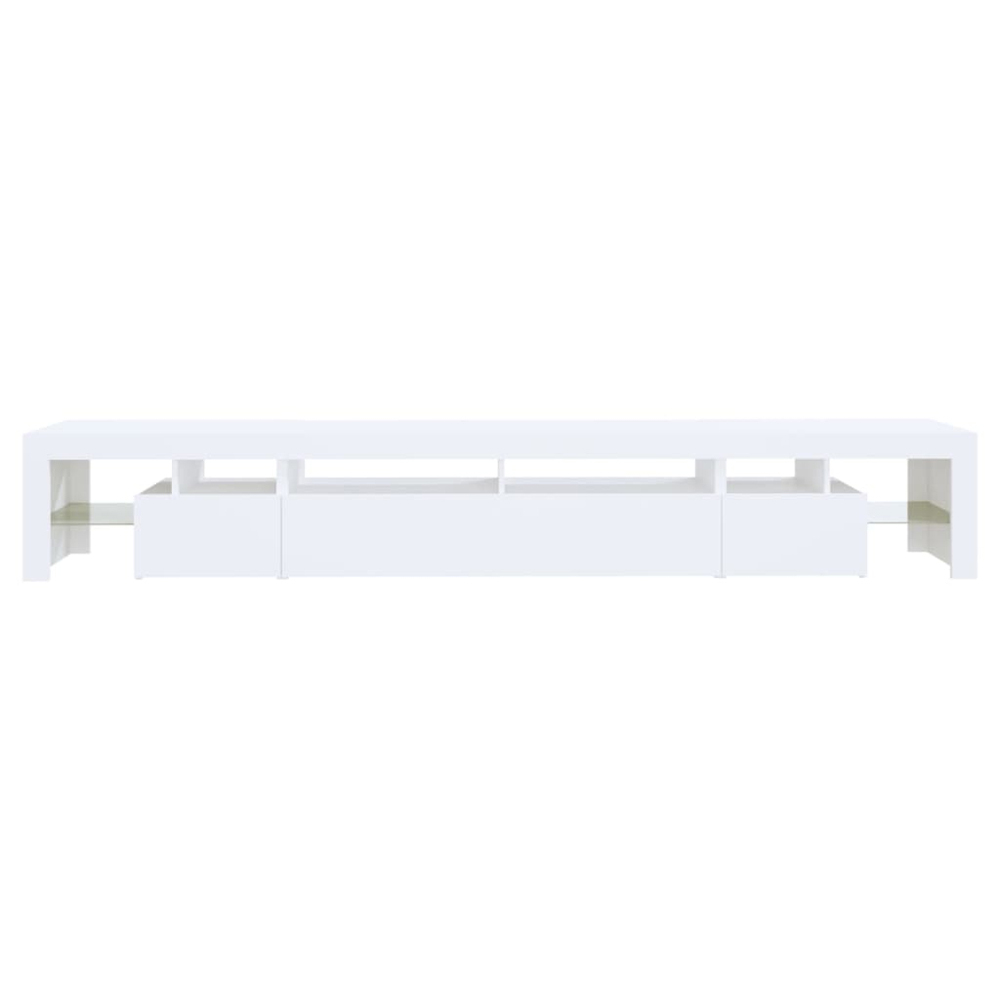 vidaXL 3 Door 6 Shelf White TV Cabinet with LED Lights Image 6