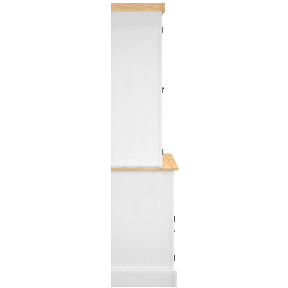 vidaXL Corona 6 Door 3 Drawer White Solid Pine Wood Highboard Image 6