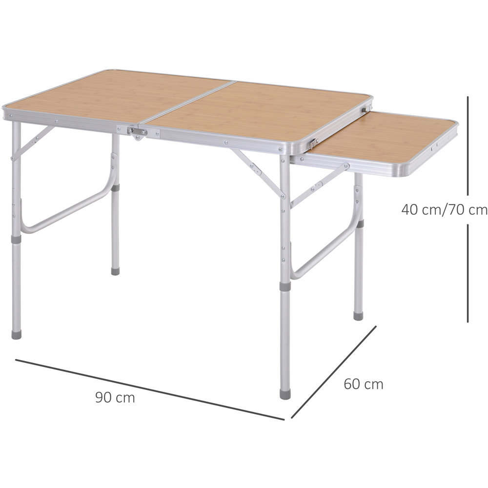 Outsunny Aluminium 4 Seater Foldable Height Adjustable Picnic Table Silver Image 7