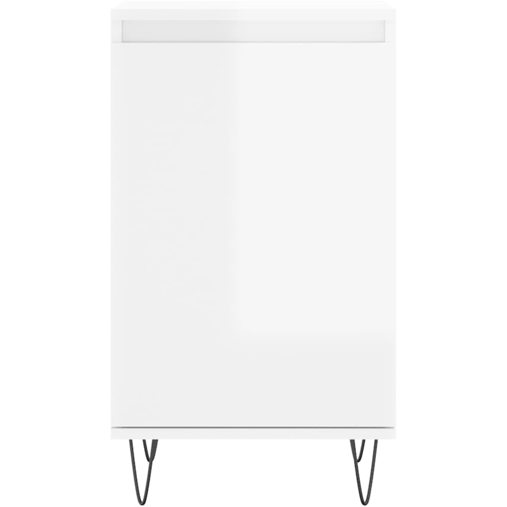 vidaXL Single Door High Gloss White Sideboard Set of 2 Image 6