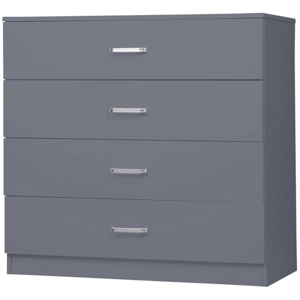 Alivio 4 Drawer Grey Bedside Storage Cabinet Image 4