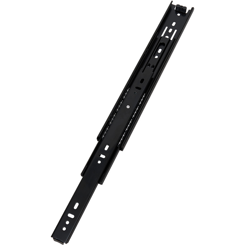 Living and Home Single Pair 3 Fold Black High Load Full Extension Ball Bearing Drawer Slide 16inch Image 4