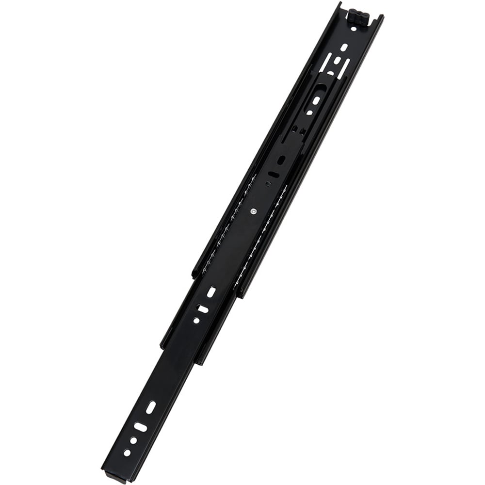 Living and Home Single Pair 3 Fold Black High Load Full Extension Ball Bearing Drawer Slide 18inch Image 4