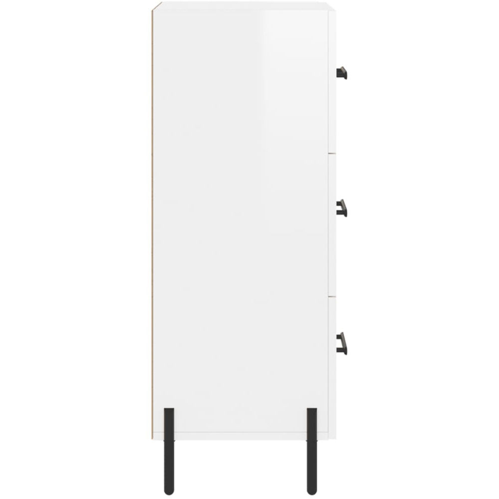 vidaXL 3 Drawer High Gloss White Sideboard Image 7