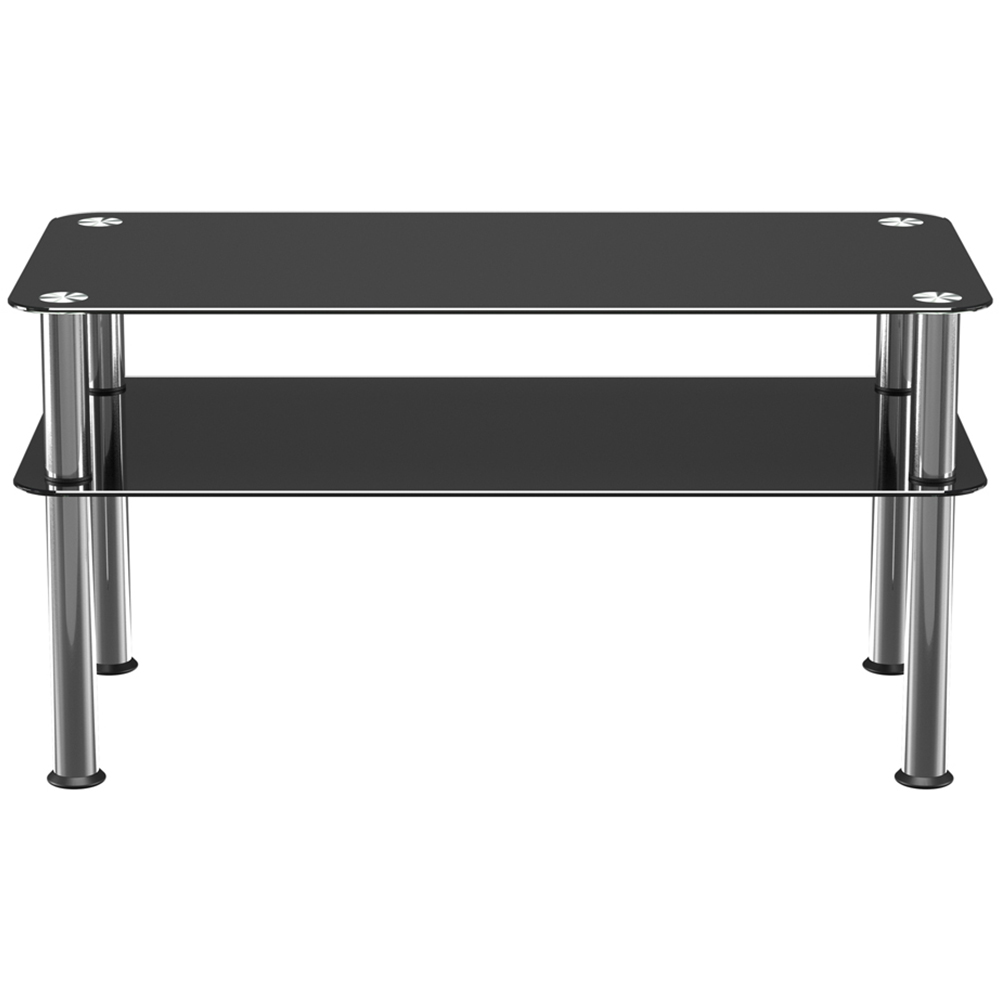 AVF Classic Black and Chrome Glass Coffee Table Image 3