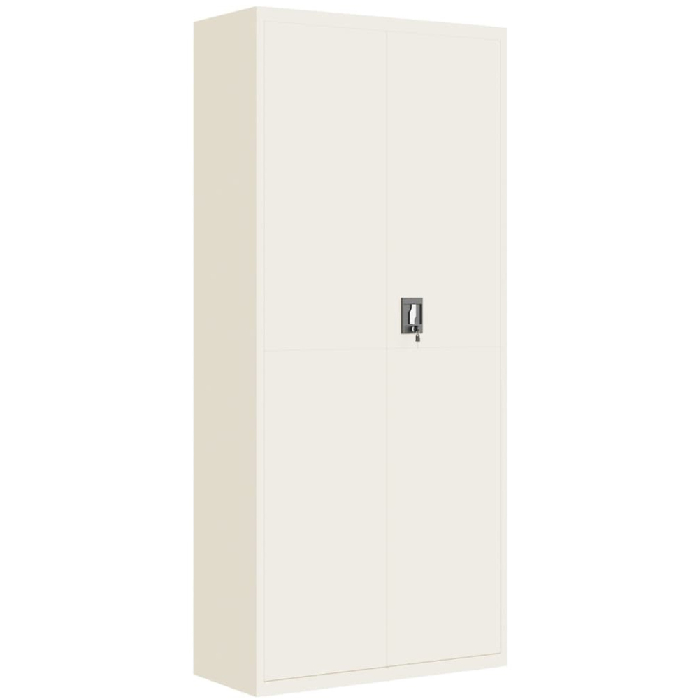 vidaXL 2 Door White Steel File Cabinet Image 2