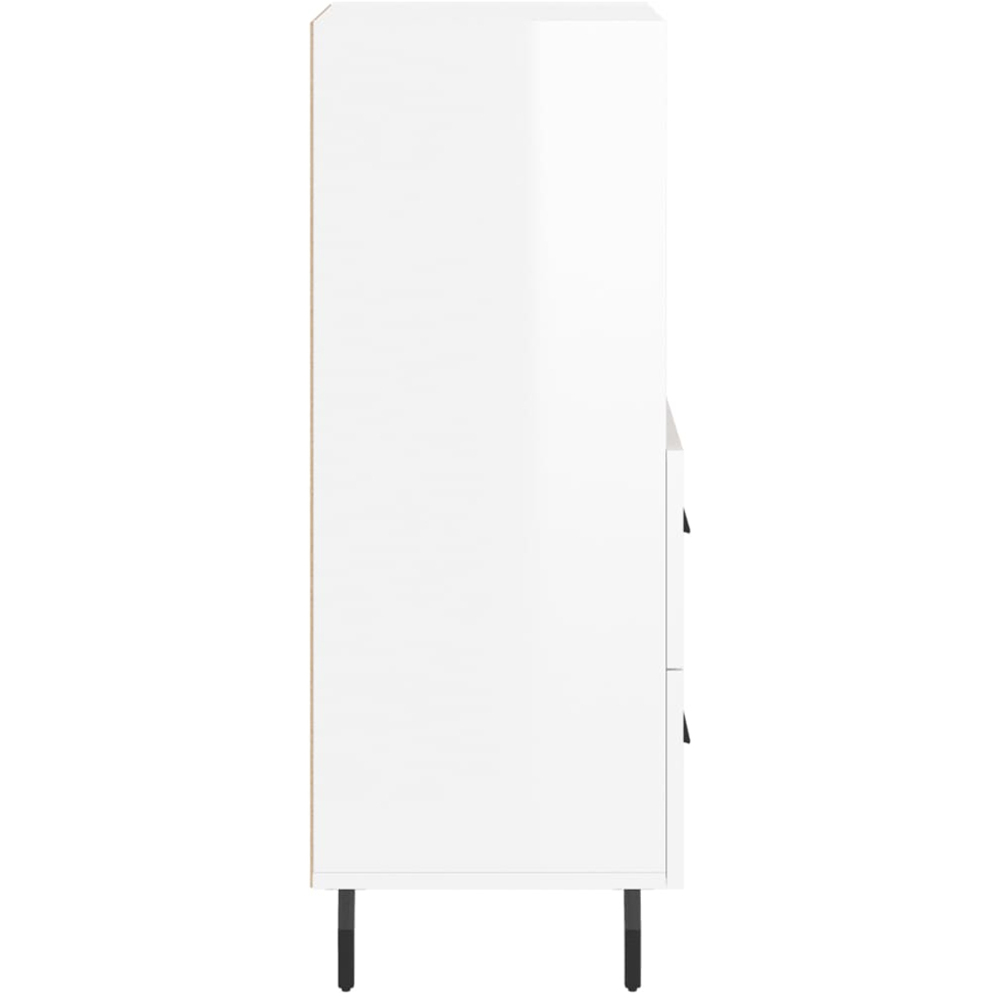 vidaXL 2 Drawer 2 Shelf High Gloss White Sideboard Image 7