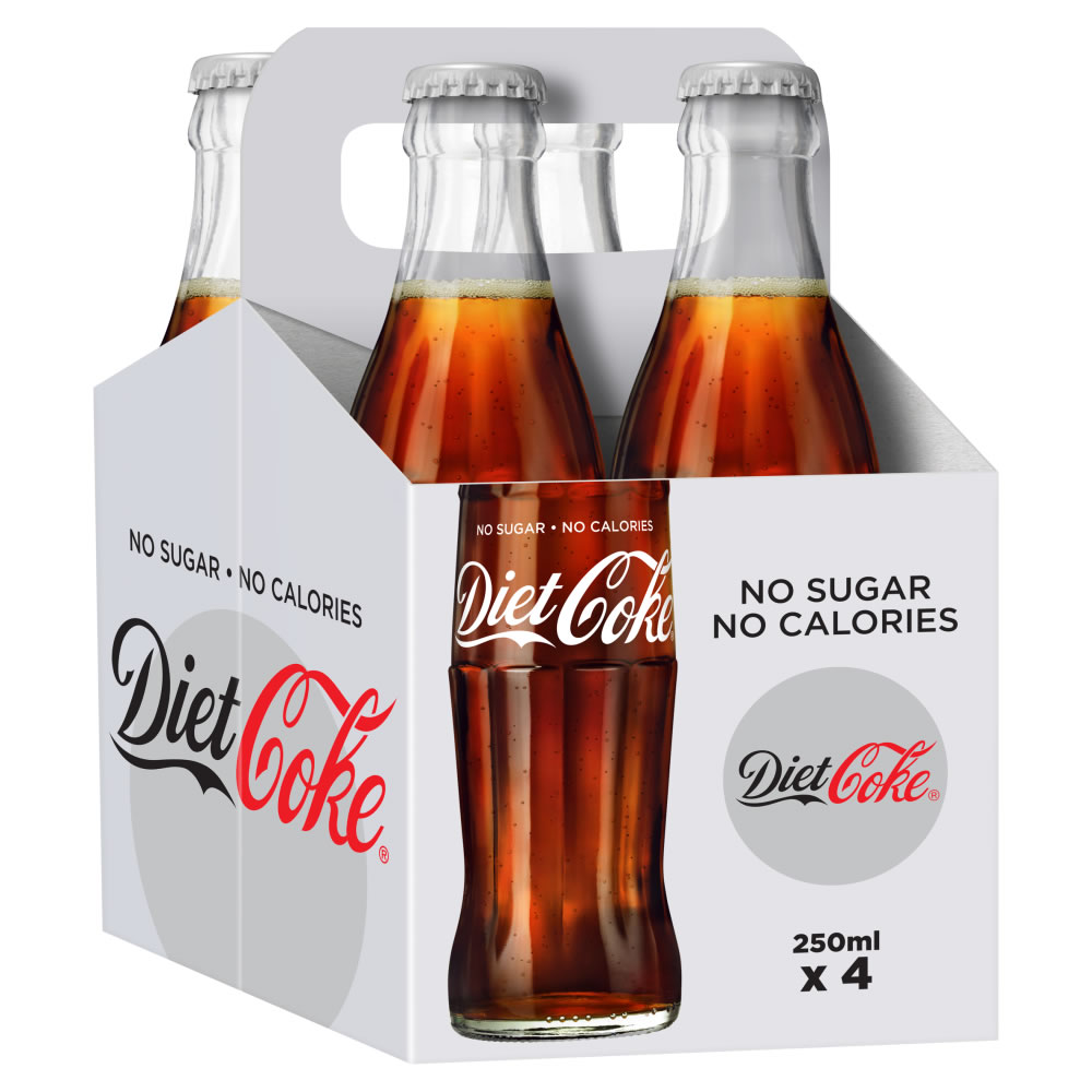 Diet Coke Glass 4 x 250ml Image 2