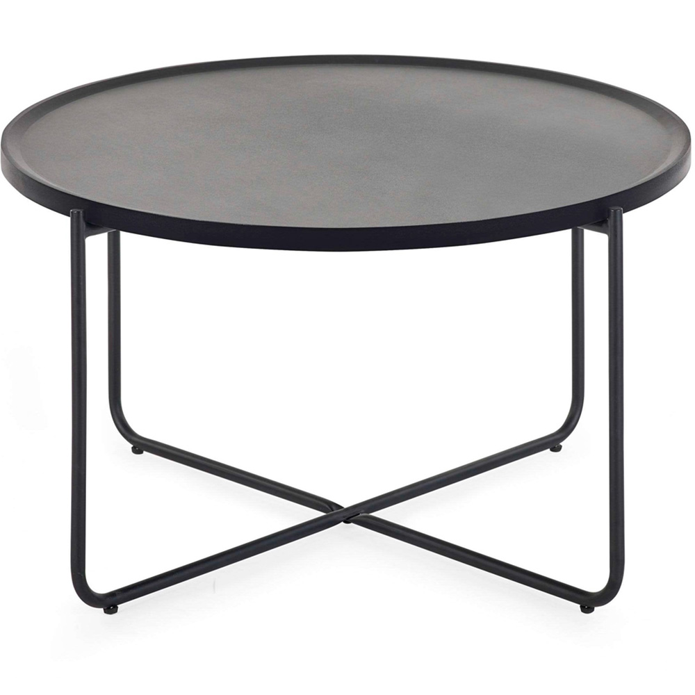 Julian Bowen Sagrada Black Round Coffee and Lamp Table Set Image 3