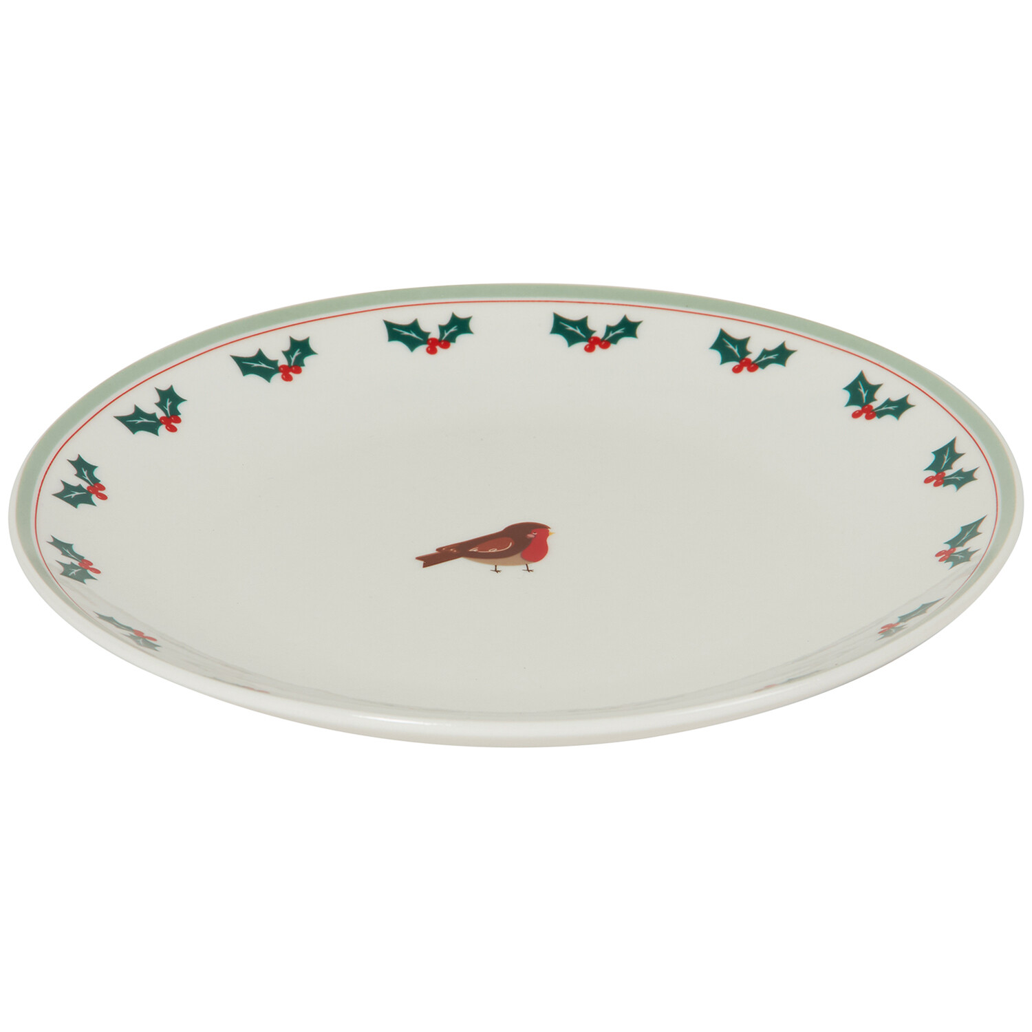 12 Piece Festive Robin Dinnerware set Image 3