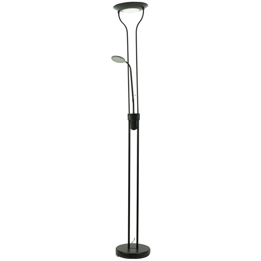 ValueLights Beata 2 Way Matte Black Dimmable LED Floor Lamp Image 1