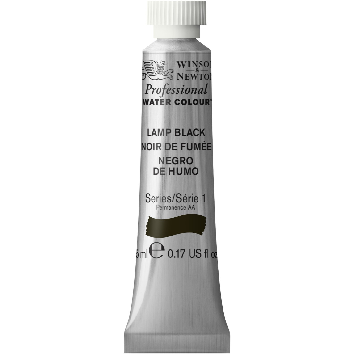 Winsor and Newton 5ml Professional Watercolour Paint - Lamp Black Image 1