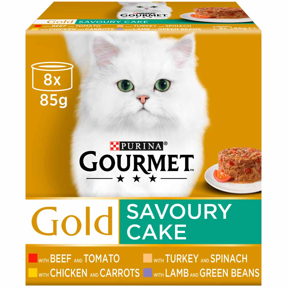 Gourmet Gold Savoury Cake Meat and Veg Cat Food 8 x 85g Image 1