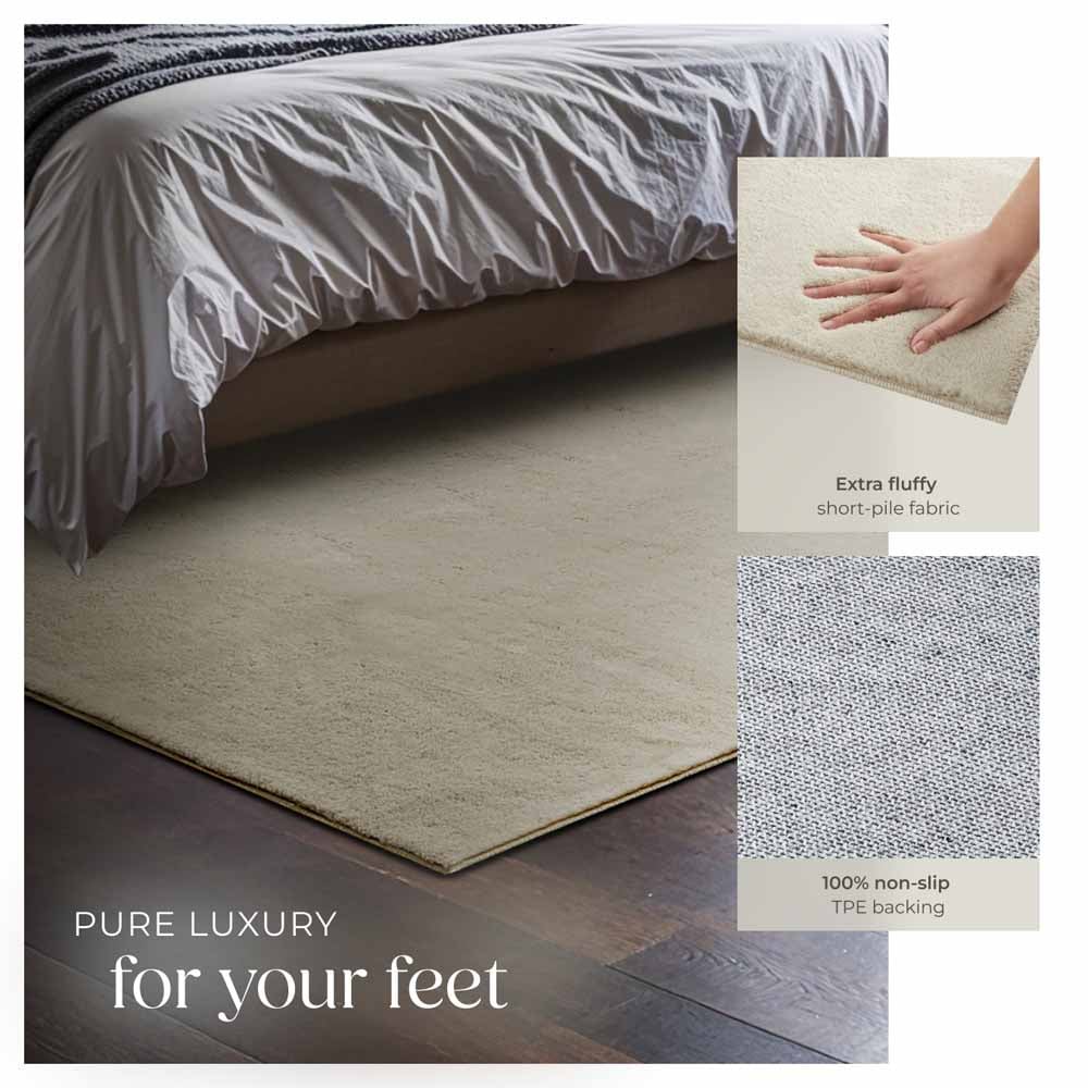 tectake Zonelle Beige Short Pile Ultra Soft Rug 170 x 120cm Image 4