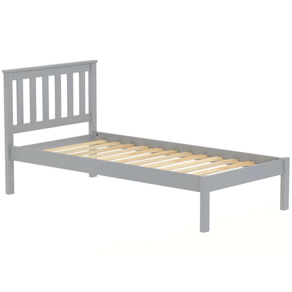 Denver Single Grey Wooden Bed Image 2