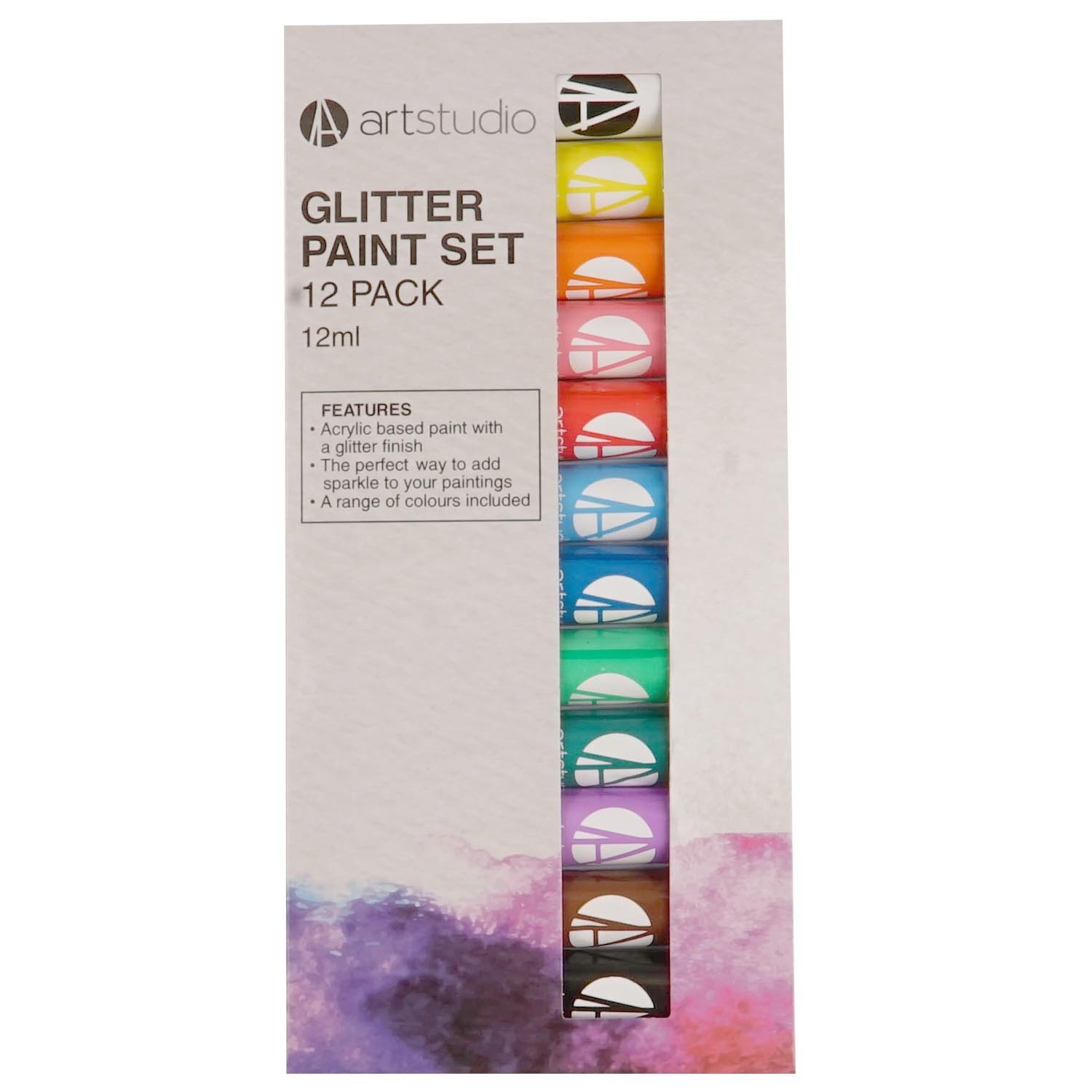 Art Studio Glitter Paints 12ml 12 Pack Image 1
