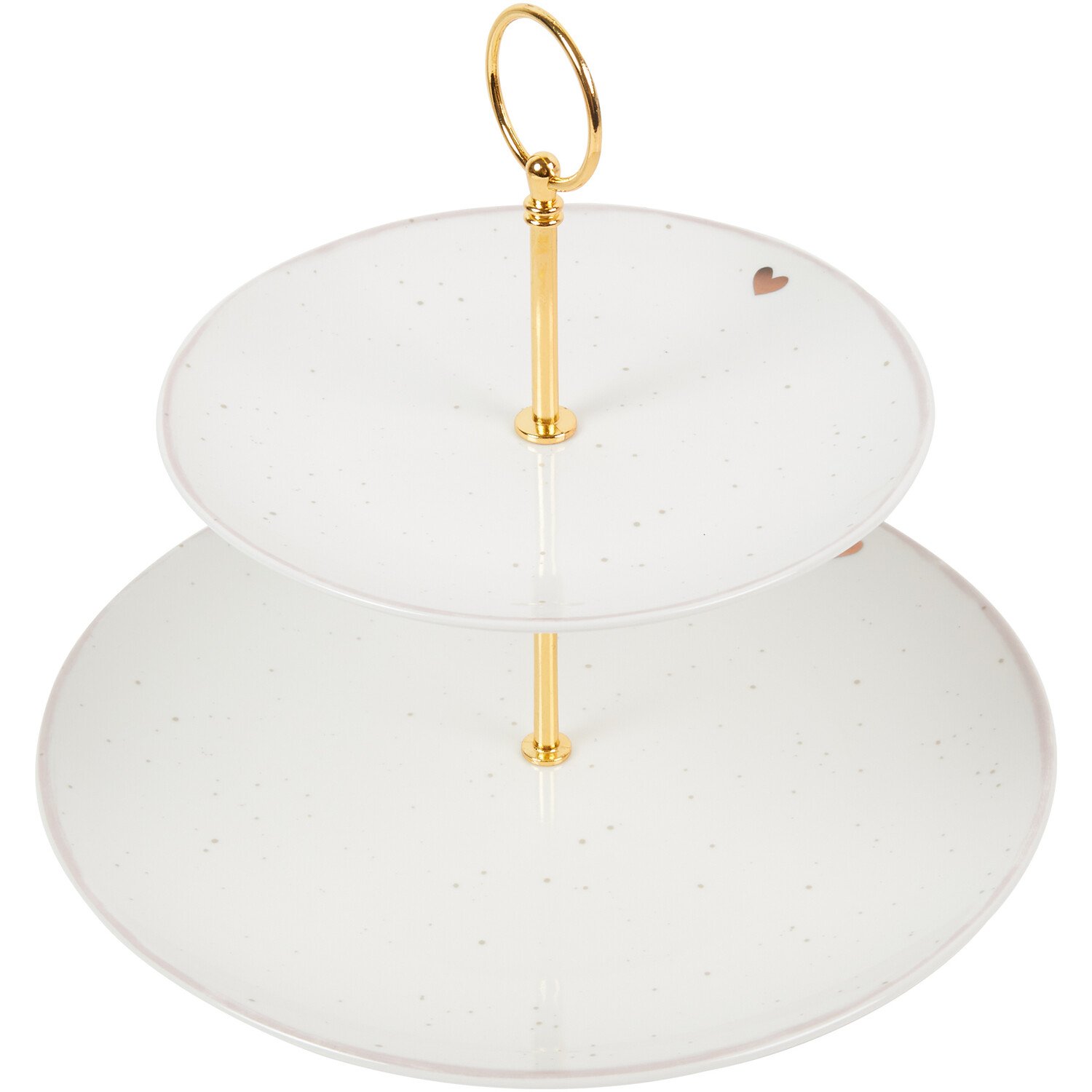 Gold Heart 2 Tier Cake Stand Image 1