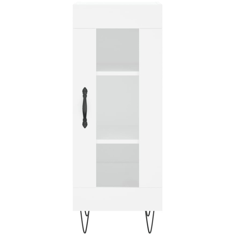 vidaXL Single Glass Door White Slim Sideboard Image 5