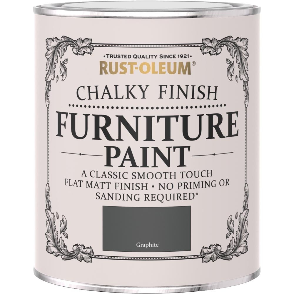 Rust-Oleum Chalky Furniture Paint Graphite 750ml Image 2