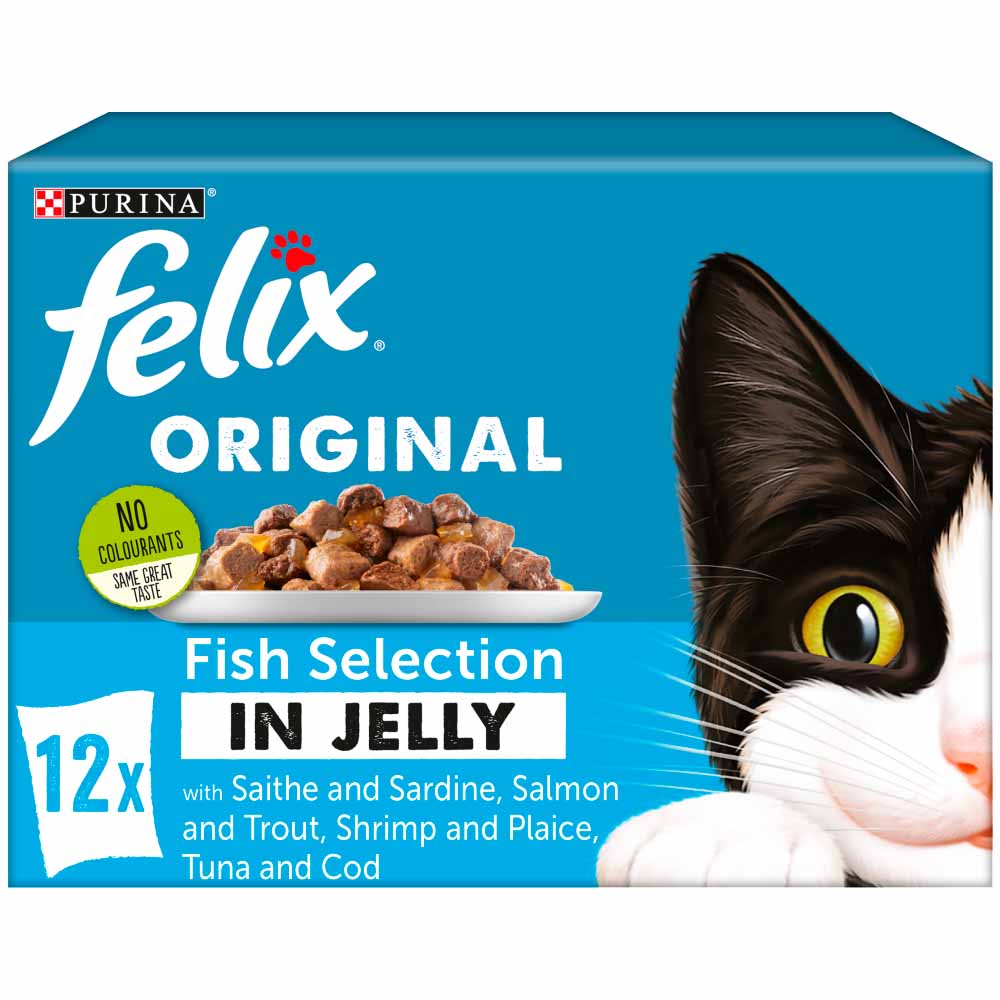Felix Original Fish Selection In Jelly Cat Food 12 x 100g  Image 1