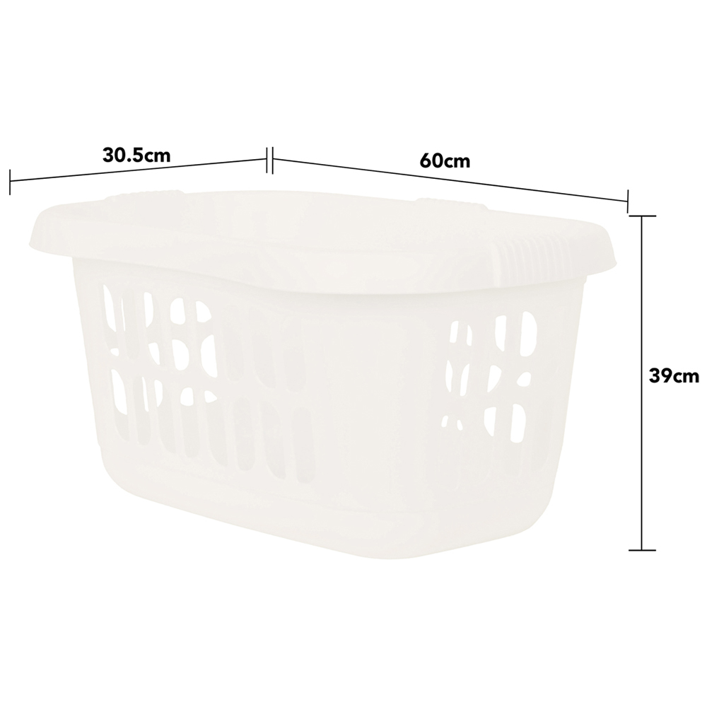 2 x Wham Casa Plastic Hipster Laundry Basket Soft Cream Image 5