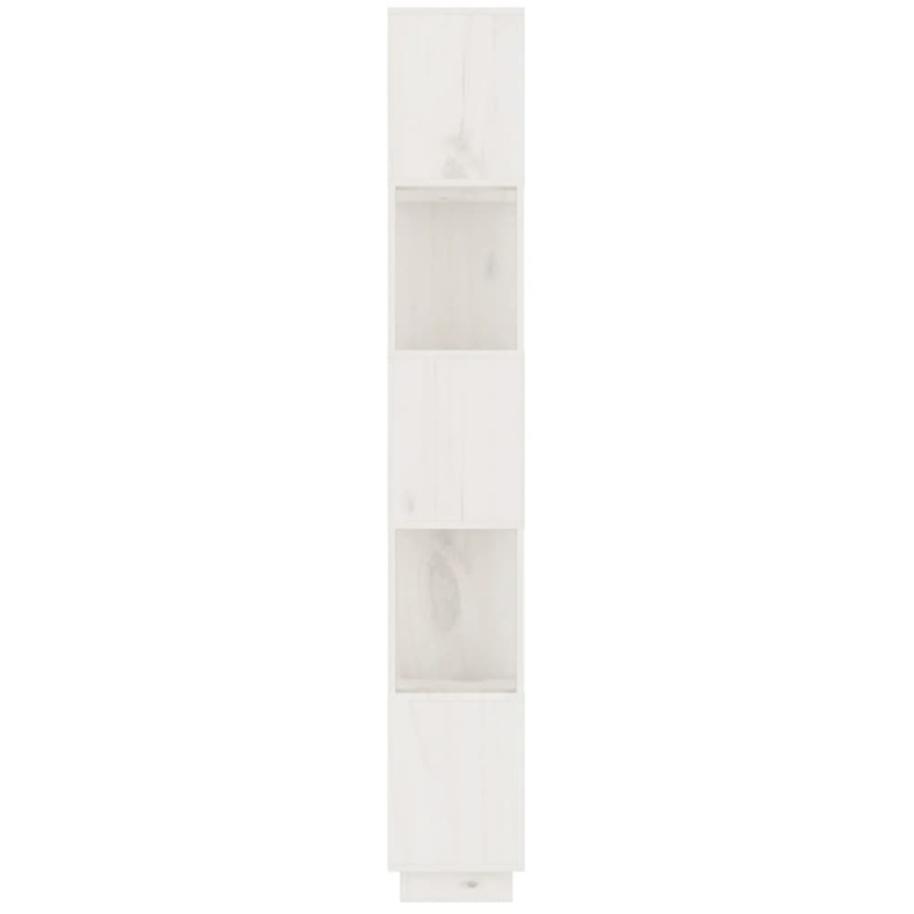 vidaXL 5 Shelf White Solid Pine Wood Bookcase Image 5