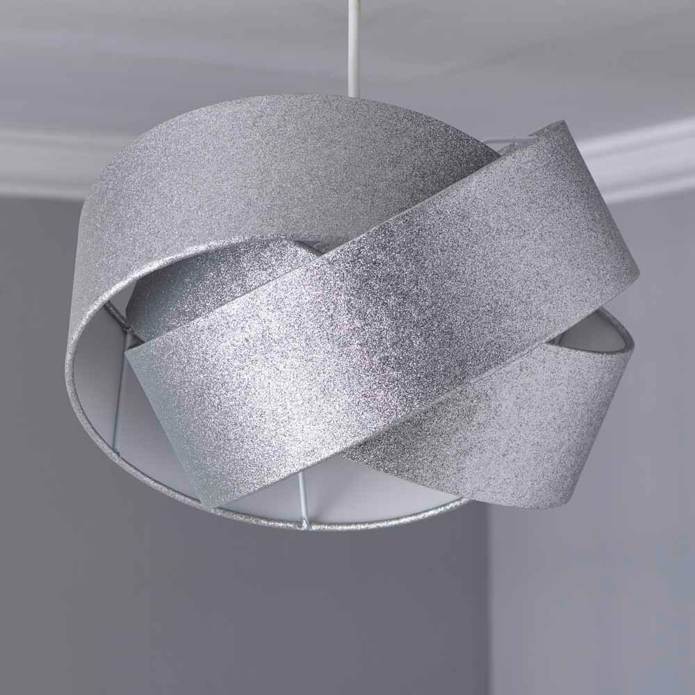 Wilko Silver Glitter Interlocking Light Shade Image 3