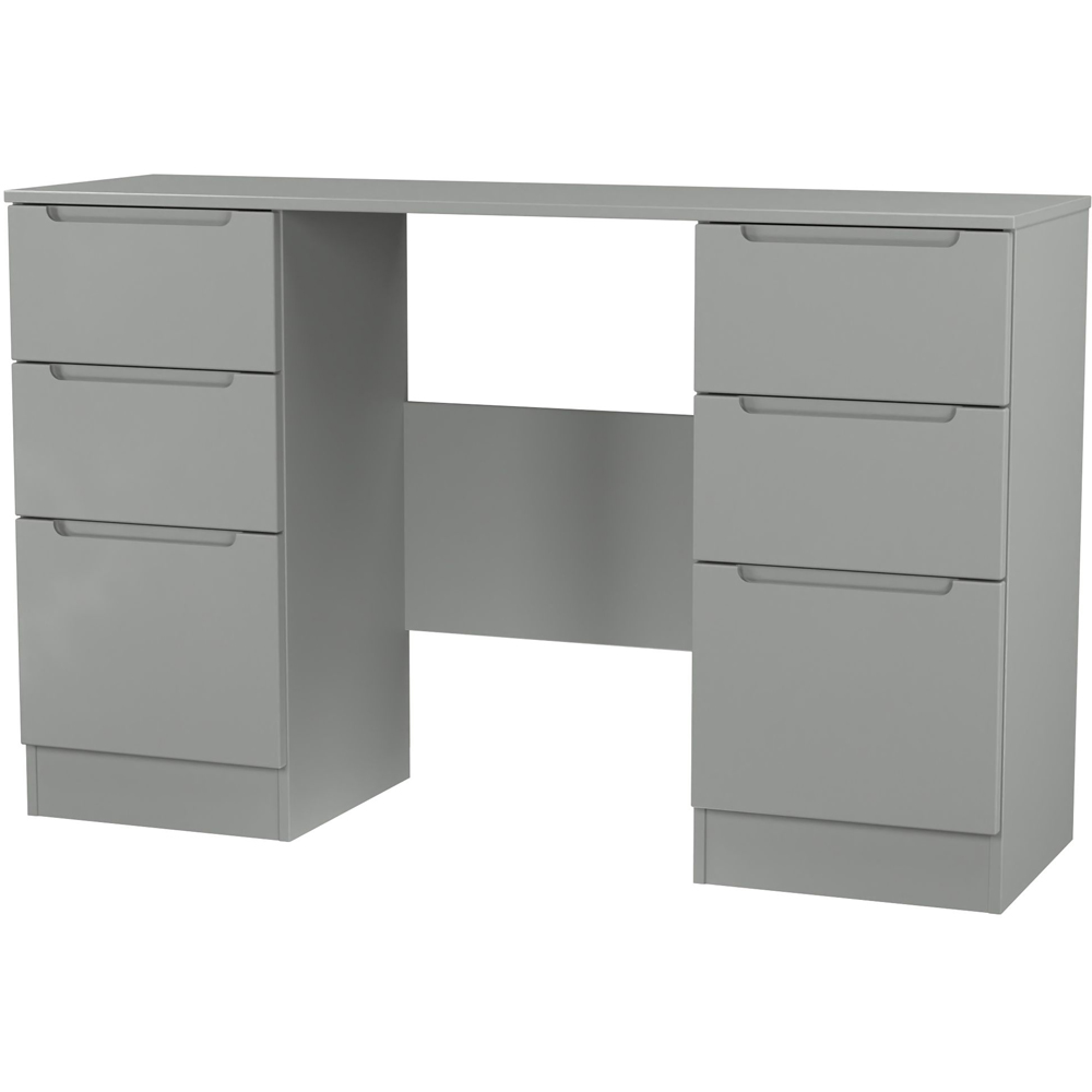 Crowndale Milan 6 Drawer Dusk Grey Kneehole Desk Ready Assembled Image 4