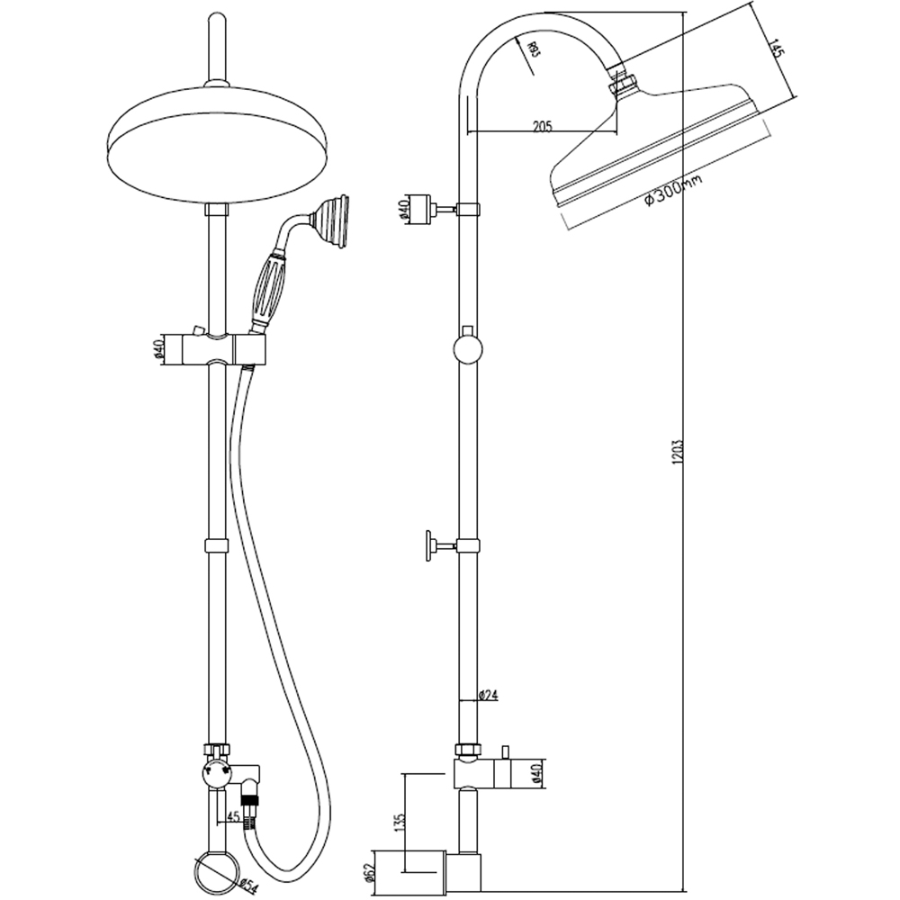 nuie Chrome and White Rigid Riser Kit Image 3