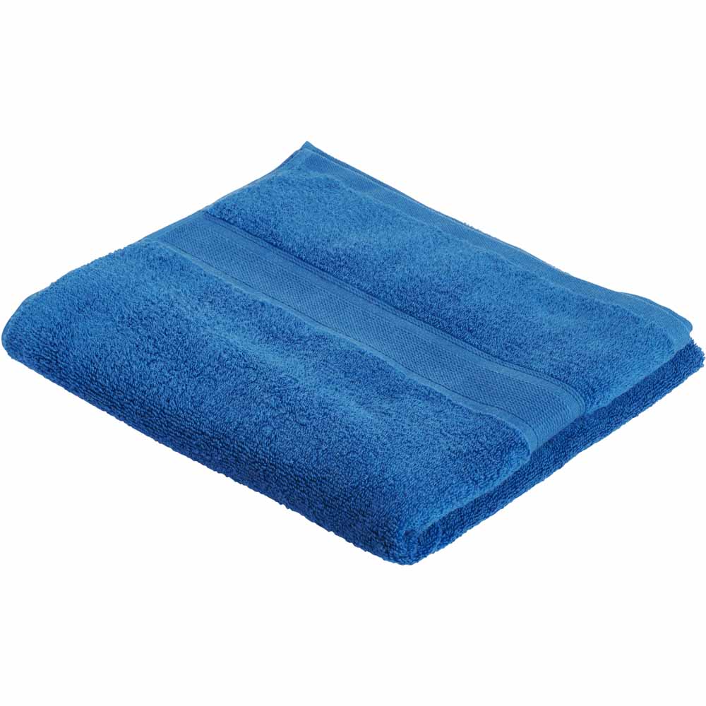 Wilko Supersoft Deep Blue Bath Towel Image 1