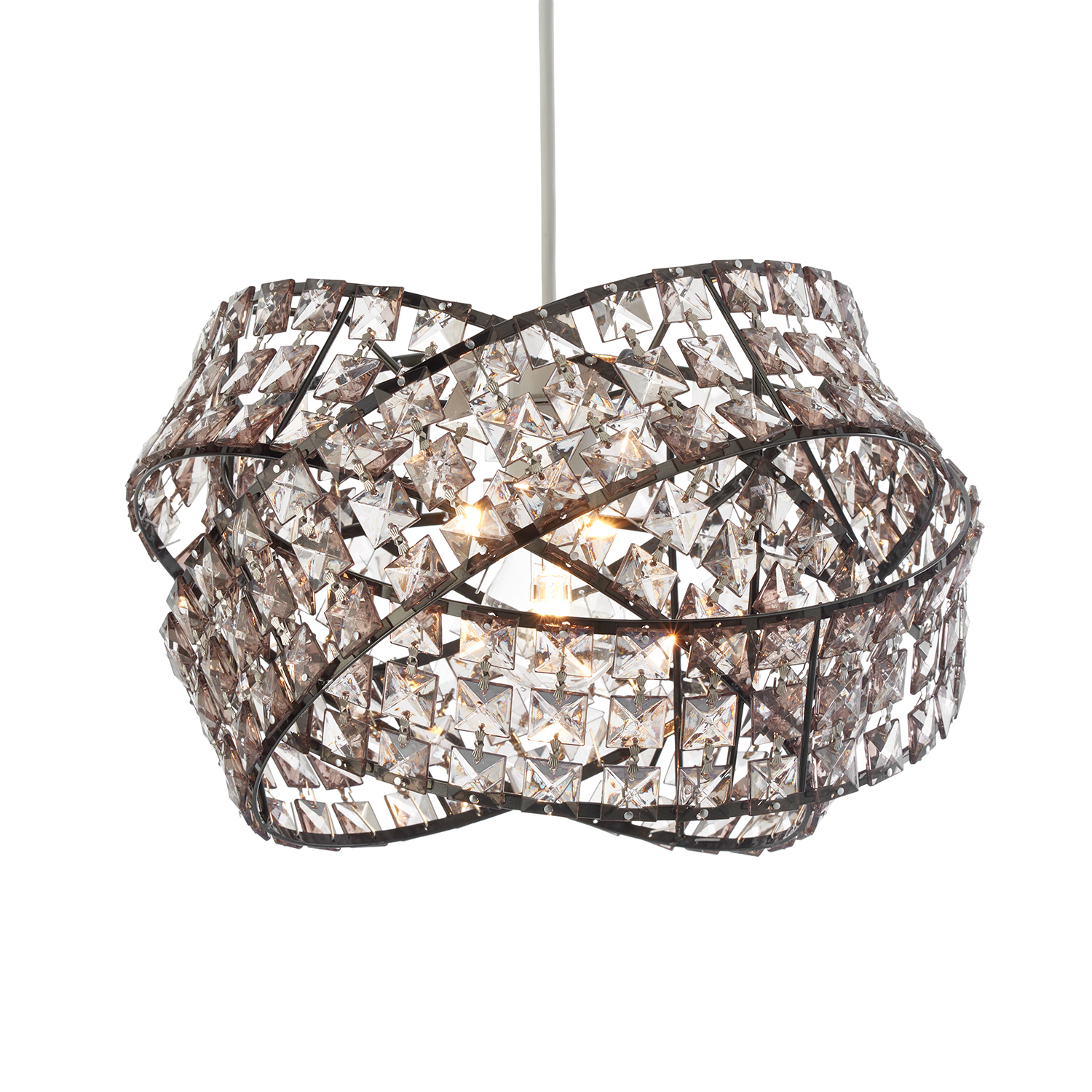 Jewelled Twisted Pendant  - Grey Image 2