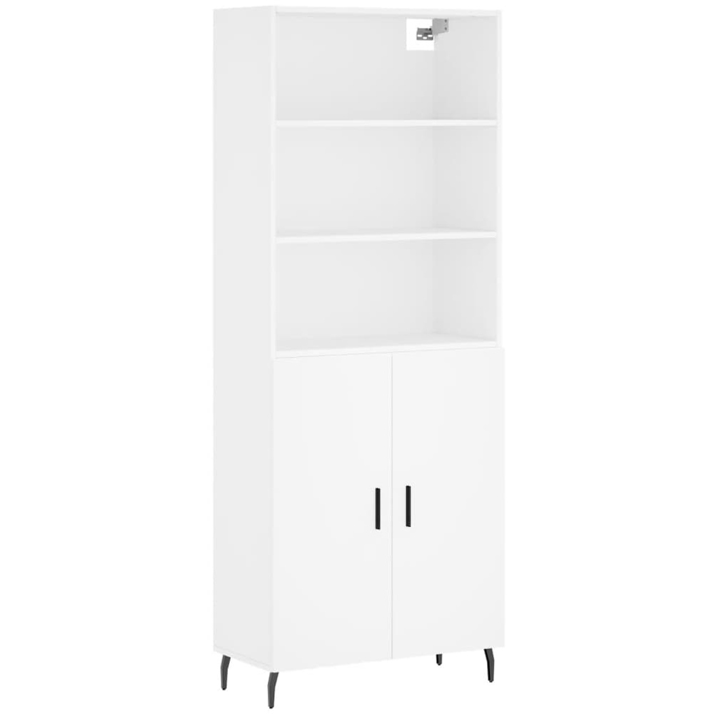 vidaXL 2 Door 3 Open Shelf White Highboard Image 2
