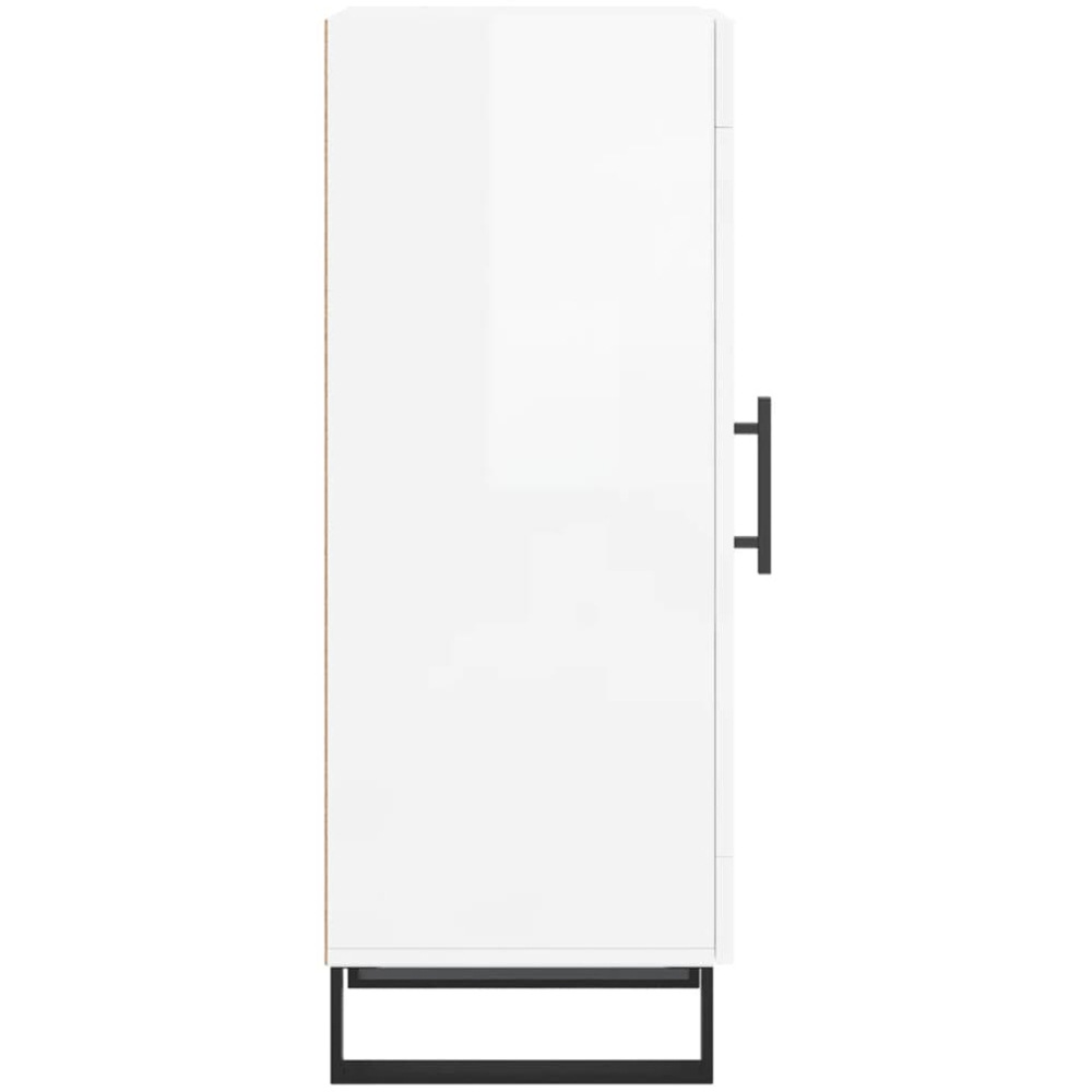 vidaXL Single Glass Door High Gloss White Sideboard Image 6