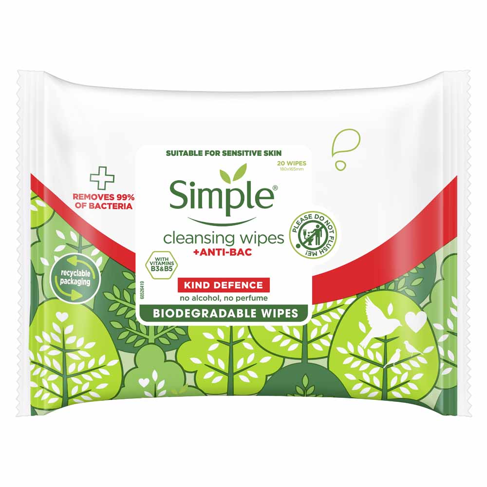 Simple Antibac Biodegradable Wipes 20s Image 2