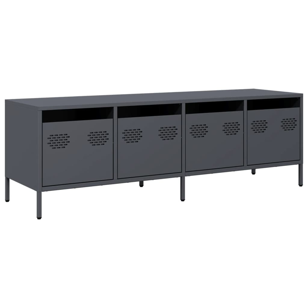 vidaXL 4 Drawer Anthracite Cold-Rolled Steel TV Cabinet Image 2