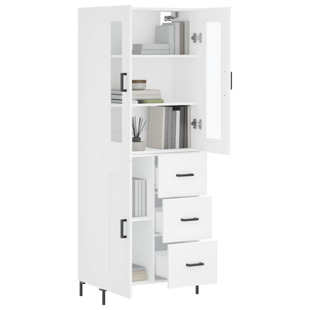 vidaXL 3 Door 3 Drawer White Highboard Image 3