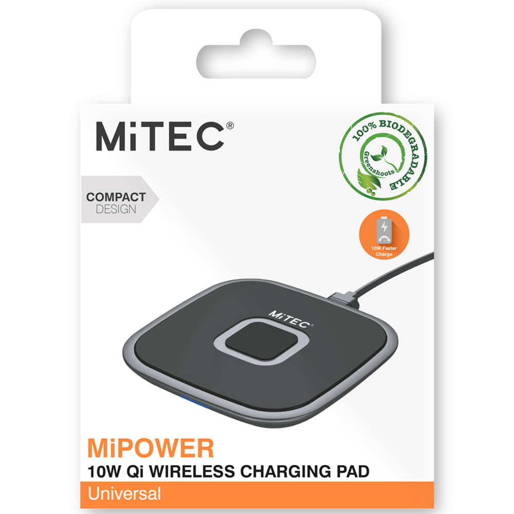 MiTEC MiPOWER Black Qi Wireless Charging Pad 10W Image 5