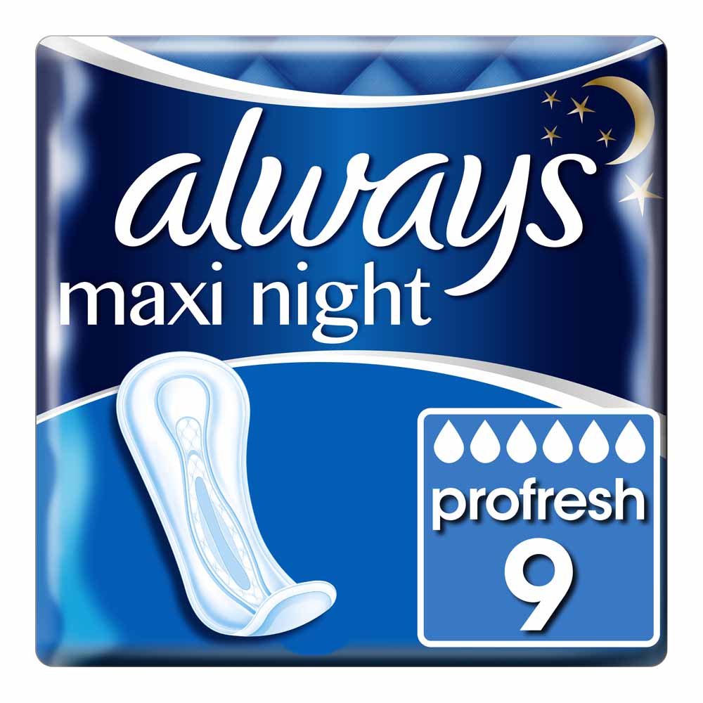 Always Maxi Night Sanitary Towels 9 pack Image 1