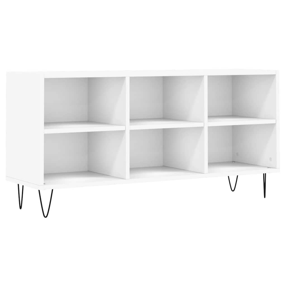 vidaXL 6 Shelf White TV Cabinet Image 2